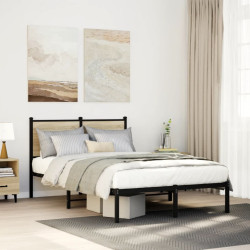 Estrutura de cama sem colchão 120x200 cm metal carvalho sonoma