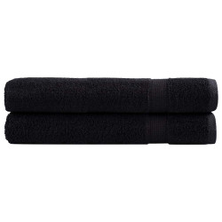 Toalhas premium solund 2 pcs 100x200 cm 600 gsm preto