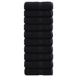 Toalhas de rosto premium solund 10 unidades, pretas, 30x30 cm, 600 g/m²