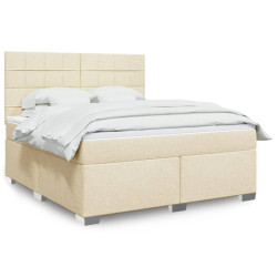 Cama com molas/colchão 180x200 cm tecido cor creme