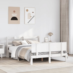 Estrutura de cama c/ cabeceira sem colchão 140x200 cm branco