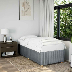 Estrutura de cama sem colchão 80x200 cm tecido cinzento-claro