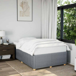 Estrutura de cama sem colchão cinza claro tecido
