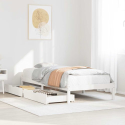 Cama sem colchão 100x200 cm madeira de pinho maciça branco
