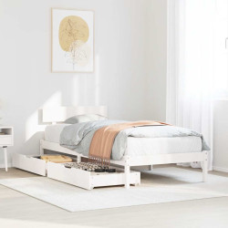 Cama sem colchão 90x190 cm madeira de pinho maciça branco
