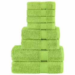 8Pcs conjunto toalhas banho premium solund 600 gsm verde maça