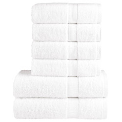 6Pcs conjunto toalhas banho premium solund 600 gsm branco