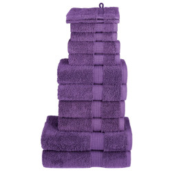 12Pcs conjunto toalhas banho premium solund 600 gsm roxo