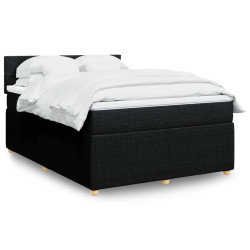 Cama com molas/colchão 140x190 cm tecido preto