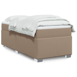 Cama com molas/colchão 90x190 cm couro artificial cappuccino