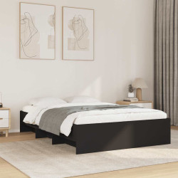 Estrutura de cama 140x190 cm derivados de madeira preto