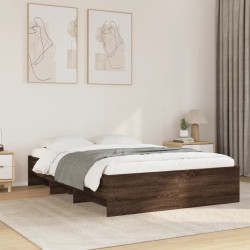 Estrutura de cama 135x190cm derivados madeira carvalho castanho
