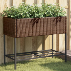 Canteiro de jardim com prateleira 2pcs 90x40x75cm vime PE