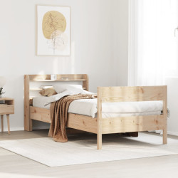 Cama sem colchão 75x190 cm madeira de pinho maciça