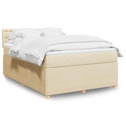 Cama com molas/colchão 140x190 cm tecido cor creme