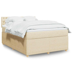 Cama com molas/colchão 140x200 cm tecido cor creme