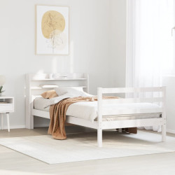 Estrutura de cama c/ cabeceira sem colchão 100x200 cm branco