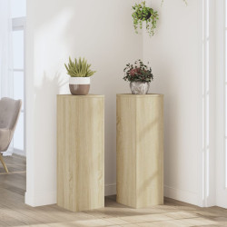 Suportes p/ plantas 2 pcs 25x25x80 cm derivados de madeira