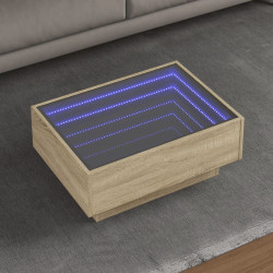Mesa de centro c/ leds 70x50x30 cm derivados de madeira