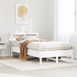Cama sem colchão 120x200 cm madeira de pinho maciça branco
