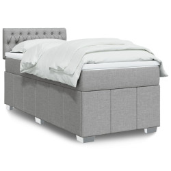 Cama com molas/colchão 80x200 cm tecido cinza-claro