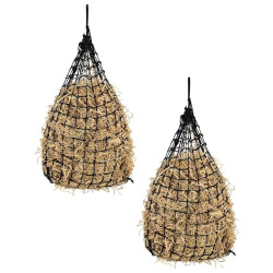 Redes para feno redondas PP 2 pcs 75x75 cm preto
