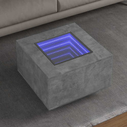 Mesa de centro c/ leds 60x60x40 cm derivados de madeira
