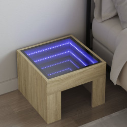 Mesa de cabeceira c/ LED infinity 40x40x30 cm carvalho sonoma