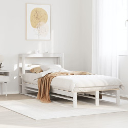 Cama sem colchão 75x190 cm madeira de pinho maciça branco