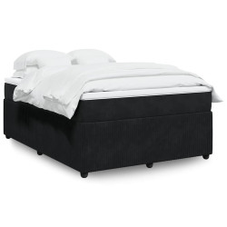 Cama com molas/colchão 140x190 cm veludo preto