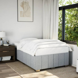 Estrutura de cama sem colchão cinza claro tecido
