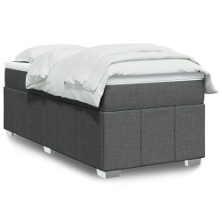 Cama com molas/colchão 90x190 cm tecido cinza-escuro