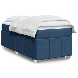 Cama com molas/colchão 90x200 cm tecido azul