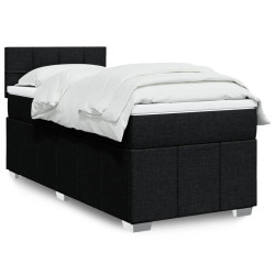 Cama com molas/colchão 90x200 cm tecido preto