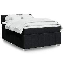Cama com molas/colchão 140x190 cm tecido preto