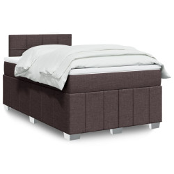 Cama boxspring com colchão 120x190 cm tecido castanho-escuro