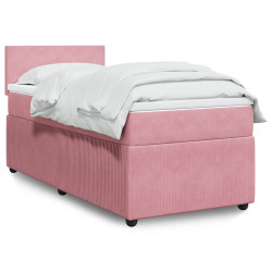 Cama com molas/colchão 90x190 cm veludo rosa