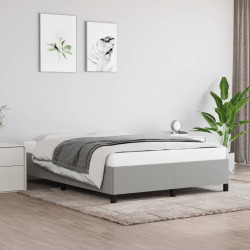 Estrutura de cama sem colchão 140x190 cm tecido cinzento-claro