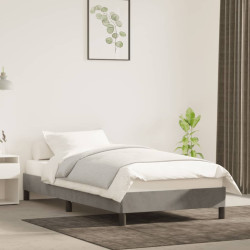 Estrutura de cama sem colchão 90x190 cm veludo cinzento-claro