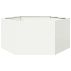 Vaso/floreira de jardim hexagonal 104x90x45 cm aço branco