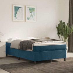 Estrutura de cama com molas 120x200 cm veludo azul