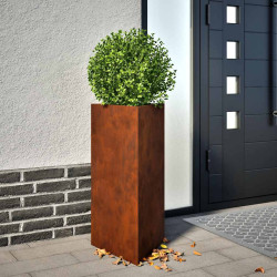 Vaso/floreira 2 pcs triangular 40x34,5x75 cm aço intempéries