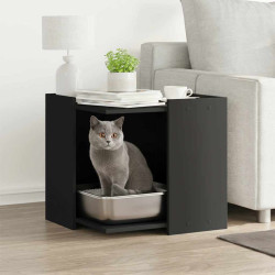 Compartimento p/ caixa areia de gatos derivados madeira preto