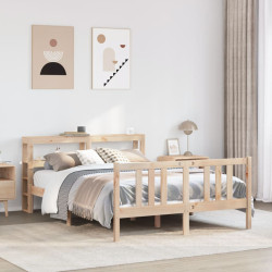 Estrutura de cama com cabeceira 120x200 cm pinho maciço