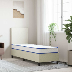 Colchão de espuma de memória 70x200x17 cm macio branco