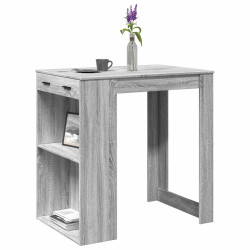 Mesa de bar 102x70x103,5cm derivados de madeira cinzento sonoma