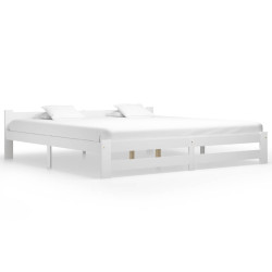 Estrutura de cama 200x200 cm pinho maciço branco
