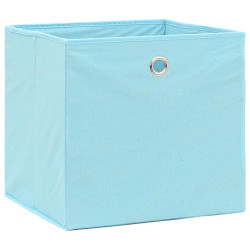 Caixas de arrumação 10 pcs 32x32x32 cm tecido azul-bebé