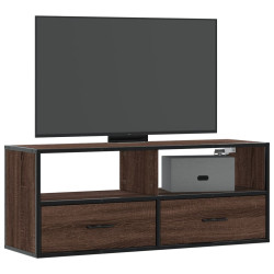 Móvel p/TV 100x31x39,5cm deriv. madeira/metal carvalho castanho