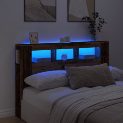 Cabeceira c/ leds 160x18,5x103,5cm deriv. madeira madeira velha